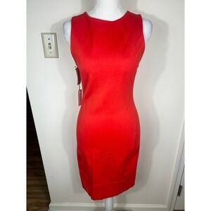 Aritzia‎ Babaton Miguel Bodycon Dress Sz 4 Flame Scarlet Red NEW Sleeveless Work